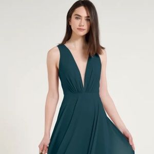 NWT Jenny Yoo Ryan Bridesmaid Dress, Caspian Sea Luxe Chiffon, size 19